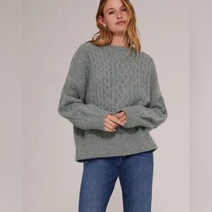 Favorite Daughter Oversized Cable Knit Gray Sweater